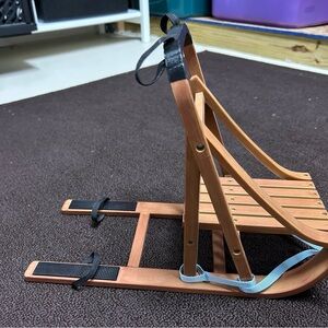 American Girl Wooden Sled with Black and Blue Straps
